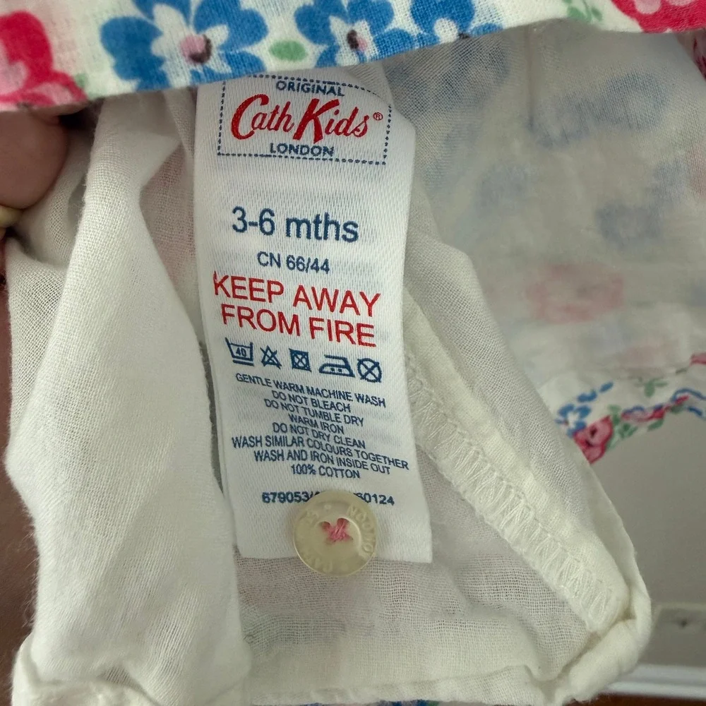 Cath Kids London Floral Smocked Baby Dress and Diaper Cover Set 3-6 Months